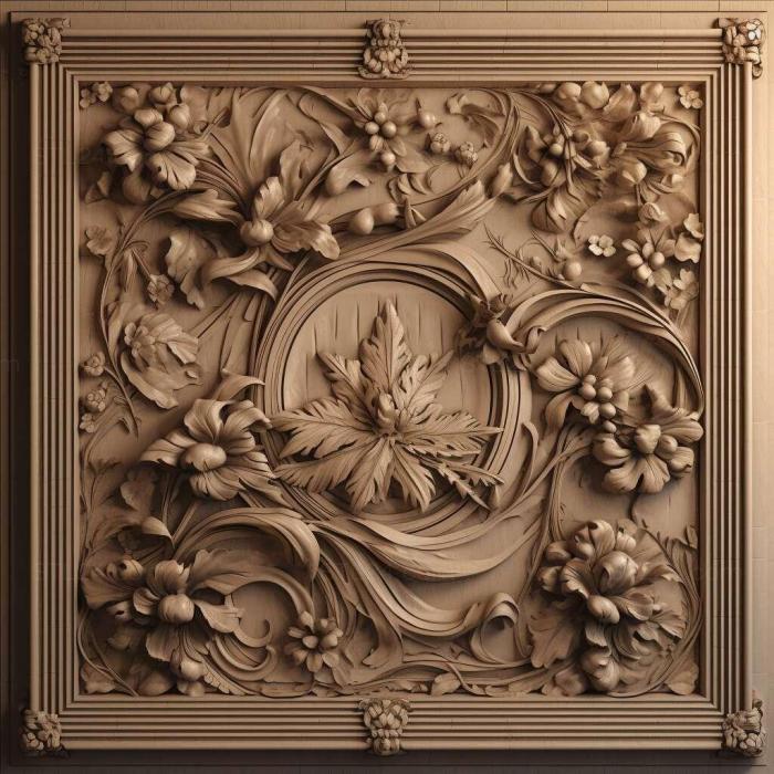 Patterns and decorations (boiserie 1, PATTERN_1245) 3D models for cnc
